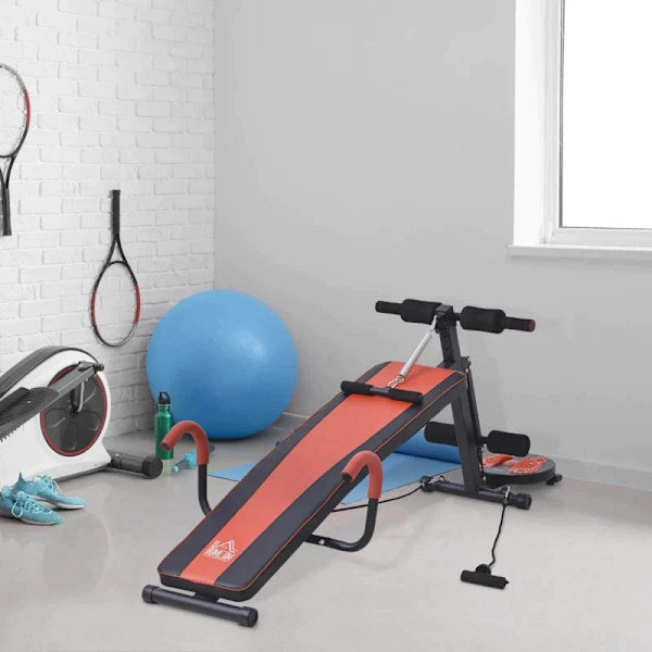 Rootz Sit Up Bench - Sit-up & Dumbbell Bench - Träningsbänk - Röd/Svart - 166 x 53 x 52-60 cm