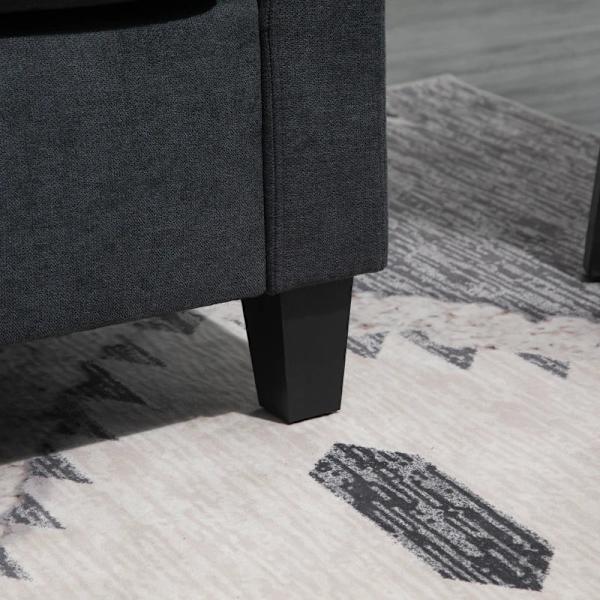 Rootz Hörnsoffa - Soffset - Med vändbar schäslong - Polyester - Skum - Vardagsrum - College - Hemmakontor - Mörkgrå - 197 x 139 x 91 cm