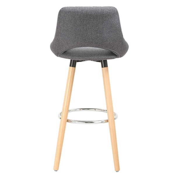 Rootz Scandinavian Barstol - Træskammel - Linnedsæde - Ergonomisk design - 91cm x 43cm x 43cm