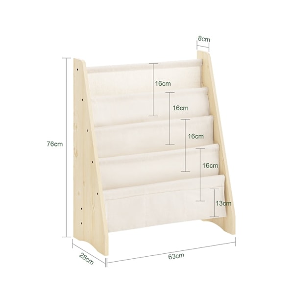 Rootz Kids Book Organizer - Shelf - Storage Unit - Multi -Purpose - Ideel til ryddighed - 63 cm x 76 cm x 28 cm