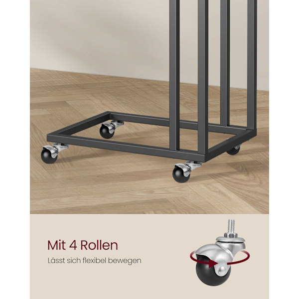 Rootz Ebony Black Sidebord - Endebord - Natbord - Spånplade Stålkonstruktion - Justerbare fødder - 35cm x 50cm x 56cm