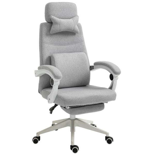 Rootz Kontorsstol - Snurrstol - Executive stol - Ergonomisk - 51 x 50 x 117-127 cm - Justerbar - Fotstöd - Tiltfunktion - Grå