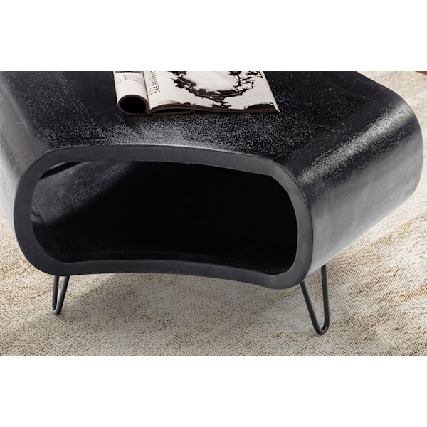 Rootz Modern Living Room Bord - Sofabord - Stor opbevaring - Solid Wood & Iron - 60 cm x 60 cm x 35 cm