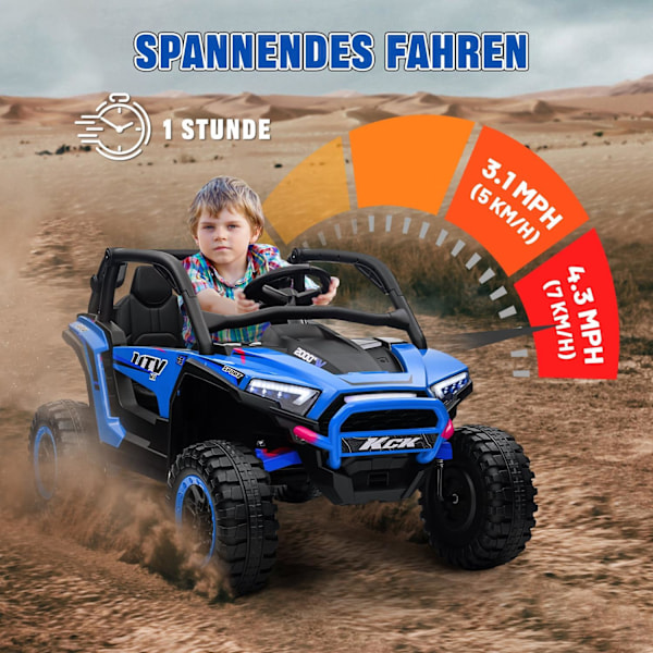 Rootzin lasten sähköinen UTV -auto - Kid's Ride -On Auto - Kaukosäädin maastoauto - 1 tunnin ajomatka - 117 cm x 72 cm x 67cm