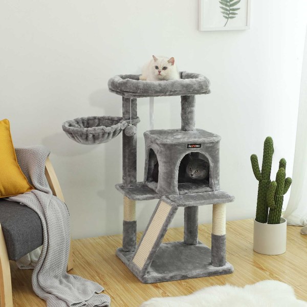 FEANDREA kissan raapimispylväs - Cat Tower - Kitty Condo - Sisal Scratcher - Pehmolavat - Kodikas luola - 48cm x 48cm x 96cm