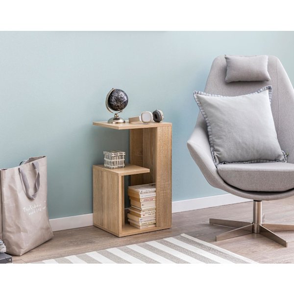Rootz Sidobord 35x29,5x60 cm Trä Sonoma Design Sidobordssoffa - Soffbord litet modernt - Litet soffbord fyrkantigt - Soffbord högt - Smalt bord vardag
