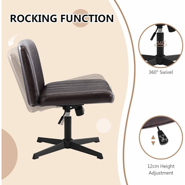 Rootz Relaxation Chair - Faux Leather Fåtölj - Swivel Lounge Chair - Högdensitetsskum - Ergonomisk design - 64cm x 87,5cm x 63cm