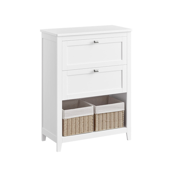 Rootz badeværelsesmøbler - Opbevaringsenhed - Organizer - Justerbare skillevægge - Cloud White - 60cm x 30cm x 90cm
