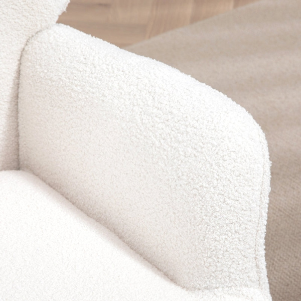 Rootz Wingback Accent Chair - Læsekrogestol - Lounge Chair - Faux lammestof - High-Density Foam - 71 cm x 77 cm x 102 cm