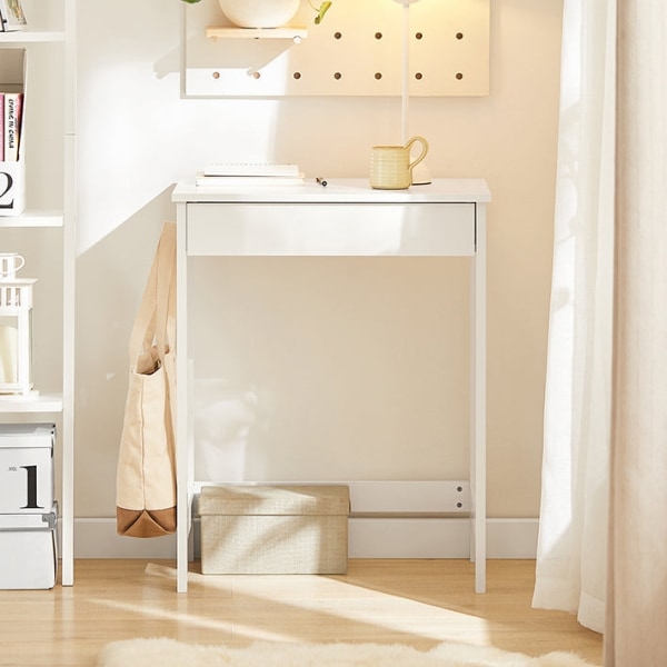 Rootz Modern Desk - Computerbord - Toiletbord - Kompakt design - Opbevaringsskuffe - Sidekroge - MDF-konstruktion - 60cm x 76cm x 40cm