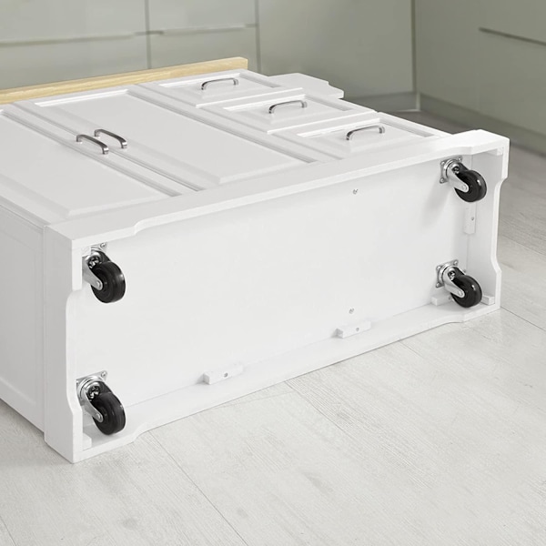 Rootz Extendable Kitchen Island Kitchen - Kaappiseinäkeittiö - Säilytysvaunu kumipuutyötasolla