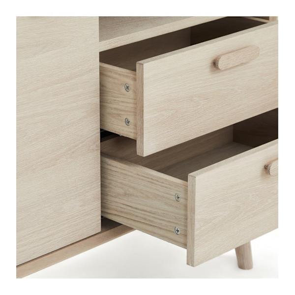 Rootz Highboard - Förvaringsskåp - Skänk - Massiv ek och faner - Tyst Soft-Close - Gott om förvaring - Tidlös design - 40cm x 100cm x 130cm
