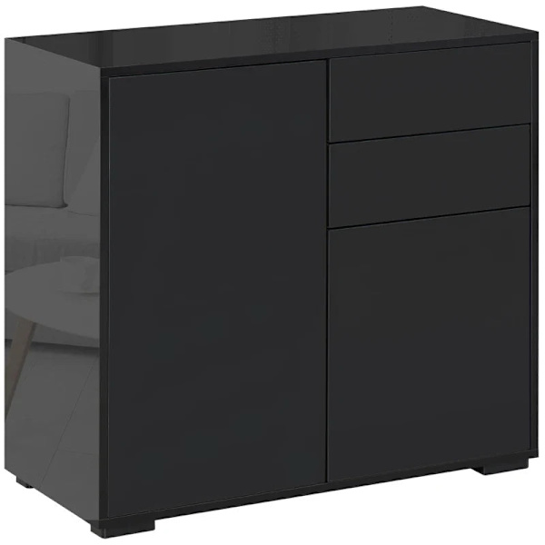 Rootz Seisomakaappi - Senkkiarkkulaatikot - Moderni tyyli - 2 laatikkoa - 2 kaappia - Lastulevy - Musta - 79W x 36D x 74K cm