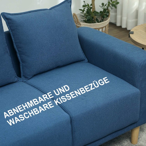 Rootz Two Seater Sofa - Moderne sofa - Stof Loveseat - Eucalyptus træramme - kompakt komfort - 133 x 73 x 81 cm
