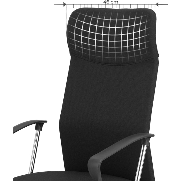 Rootz Kontorstol - Drejestol - Ergonomisk - Executive Chair - Højdejusterbar - Polstret - Sort - 63 x 63 x (110-120) cm