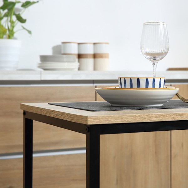 Rootz matbordsset - Kompakta matstolar set - Styliga bruna köksmöbler - rymdbesparande design - 90 cm x 47 cm x 76 cm