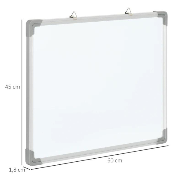 Rootz Whiteboard - Magnetisk tavle - Let at tørre af - Med 4 markører - 10 magneter - 1 viskelæder - 60 x 1,8 x 45 cm