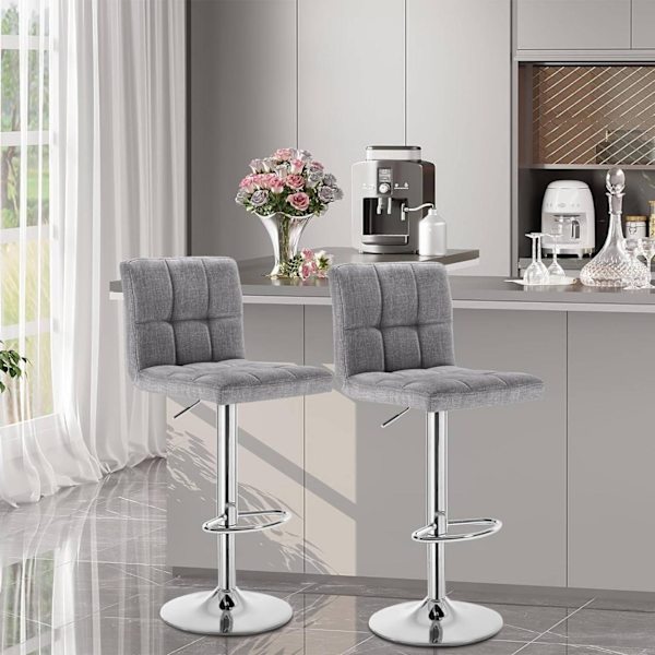 Rootz Højdejusterbar barstol - Bordskammel - Drejestol - Forkromet holdbarhed - Ergonomisk design - Gulvbeskyttelse - 44cm x 38cm x 92-114cm
