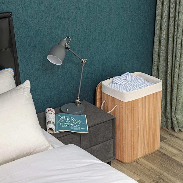 Rootz Bamboo Vasketøjskurv - Sammenfoldelig Opbevaringskurv - 72 Liter - 40 x 30 x 60 cm