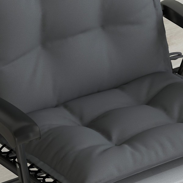 Rootz 2 stykker Sun Lounger Set - Garden Lounger Puder - polstrede puder - Vandafvisende, fade -resistent - 50x116x5 cm - Grå