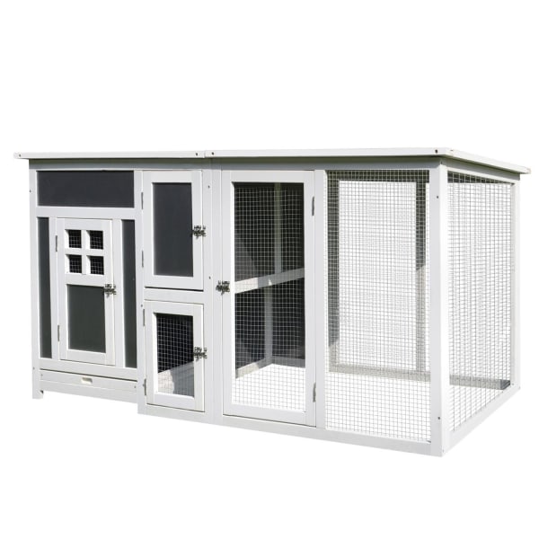 Rootz Chicken Coop - harmaa, valkoinen - kuusi - 62,99 cm x 29,52 cm x 31,49 cm