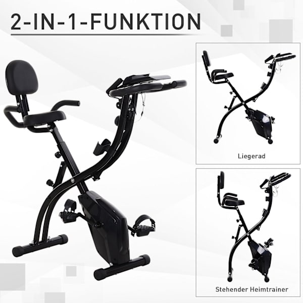 Rootz motionscykel 2-i-1 - Sort - Stål, Abs - 42,12 cm x 20,47 cm x 43,3 cm