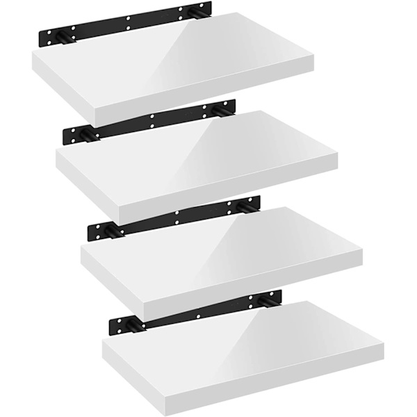 Rootz 4 seinähyllyn sarja - Kelluvat hyllyt - Esittelyhyllyt - Kestävä MDF - Monipuolinen ja tyylikäs - Helppo asennus - 60x22,9x3,8cm