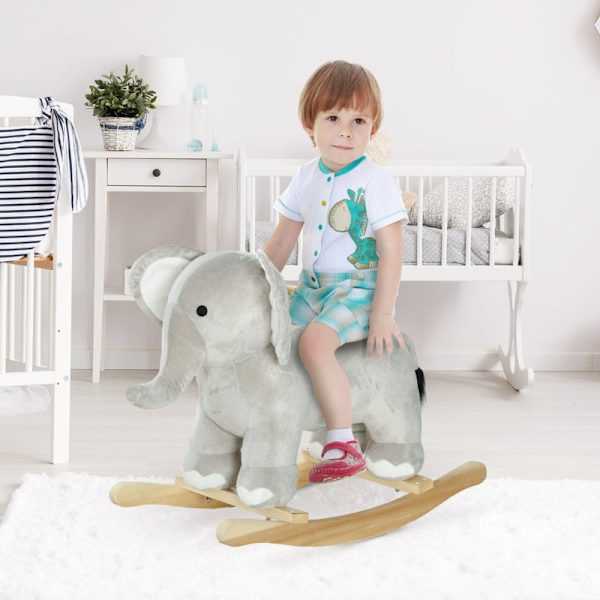 Rootz Elephant gungleksak - Rocker - Ridleksak för barn - Säker design - 64,5L x 31W x 52H cm
