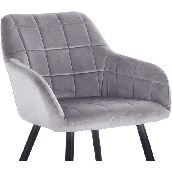 Rootz sæt med 6 spisestuestole - Lænestole - Fløjlssæder - Komfortable og ergonomiske - Stabil og robust - Alsidigt design - 49 cm x 43 cm x 81 cm