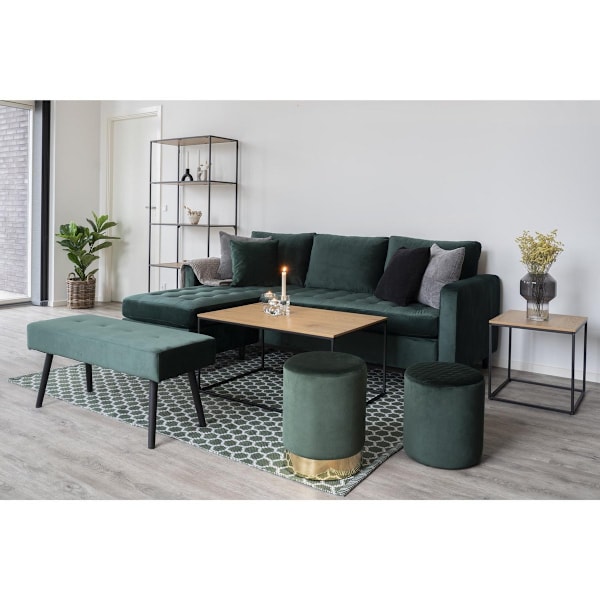 Rootz Vita soffbord - Slank mittstycke - Modernt bord - Oak -Look Finish - Stabil metallram - 60 cm x 90 cm x 45 cm