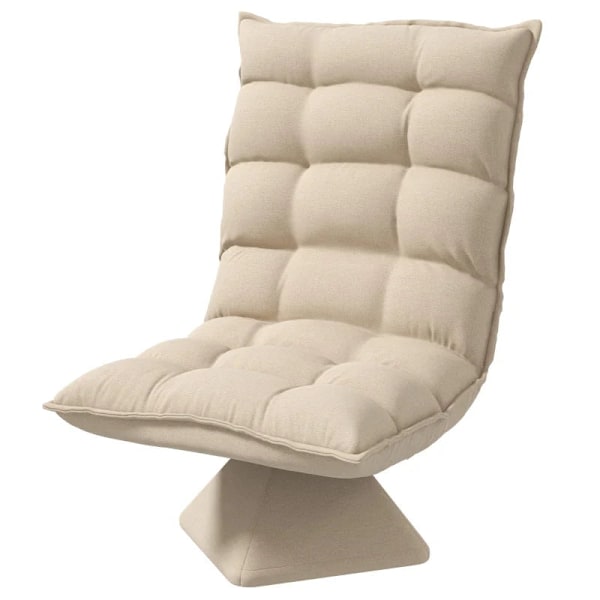 Rootz Hvilestol - Læsestol - Drejelig - Sædehynde - Gulvsofa - Linnedlook - Beige - 62 cm x 70 cm x 95 cm