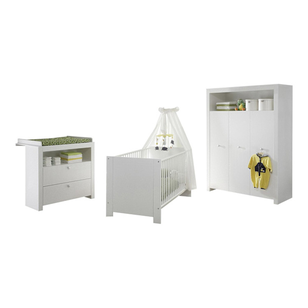 Rootz Baby Nursery 3 Storage Set - Infant Room - Spacious Storage - Modern Design - Elegant White