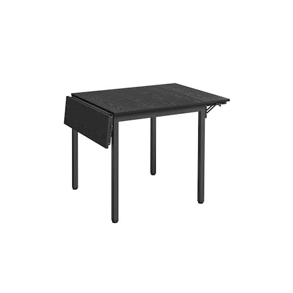 Rootz Folde Spisebord - Ibenholt Sort - Blæk Sort - Spånplade Stål - Pladsbesparende - 78 cm x 120 cm x 76,2 cm - Letvægt 17,5 kg