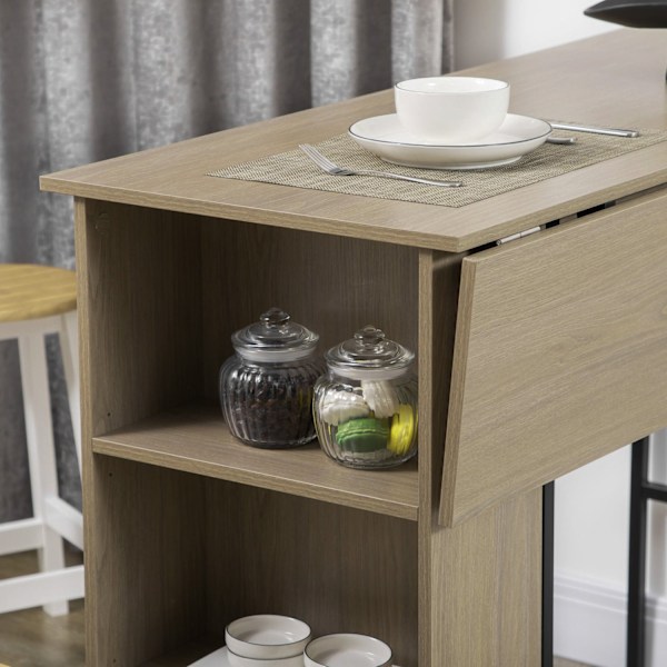 Rootz Central Island Bar Table - Köksskåp - Modulär ö - Rymdbesparing - 120 x 76 x 91,4 cm - Grå