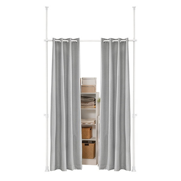 Rootz justerbar teleskopgardin - Rumsavdelare - Sekretessskärm - Högkvalitativ polyester - Hudvänlig - Enkel montering - 162-270cm x 199-285cm