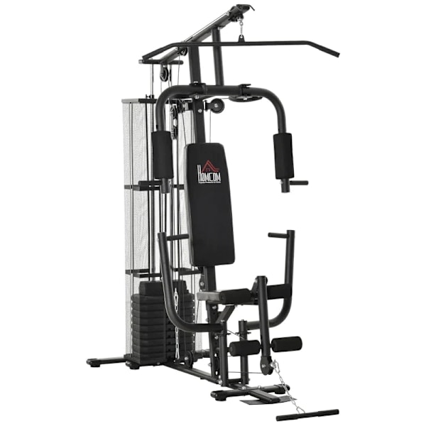 Rootz Gym Power Station - Fitness Station - Multigym Fitness Center - Träningsutrustning - Inklusive vikter - Lat Pulldown - Leg Curl - Metall - PU ko