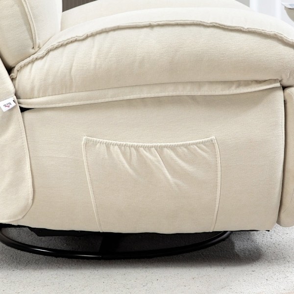 Rootz Hvilestol - TV-stol - 360° drejelig - Gyngefunktion - Chenille-stof - Pocket Spring Polstring - 104cm x 100cm x 102cm