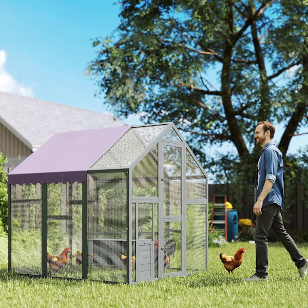 Rootz Chicken -kotelo - Chicken Coop - siipikarjan talo - Vedenpitävä katto - 1,7 x 1,8 x 1,8 m - 6-8 kanaalle