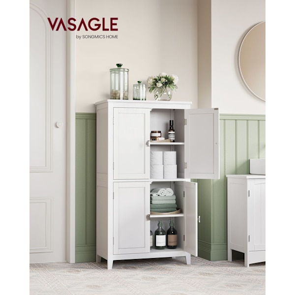 Rootz Classic White Badrumsskåp - Förvaringsenhet - MDF-möbler - Rymlig design - Enkel montering - 30cm x 60cm x 110cm