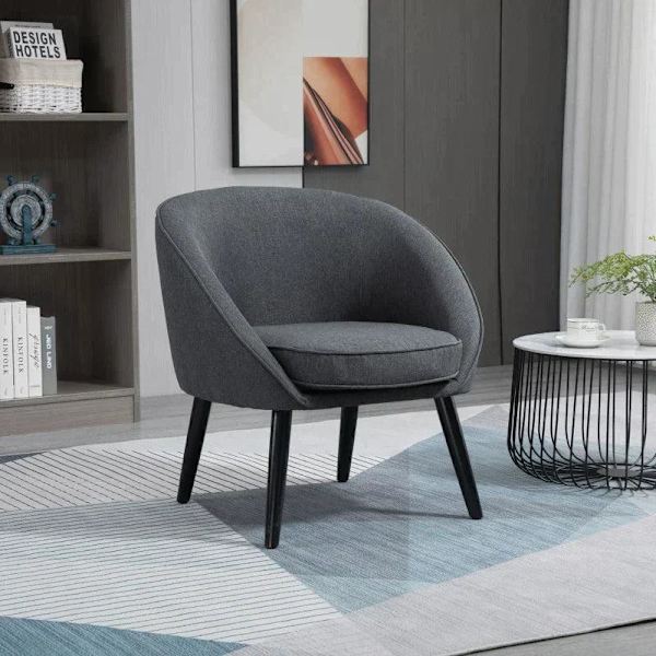 Rootz Lounge Chair - Cocktailstol - Stuestol - Kontorstol - Polstret stol til stuen - Soveværelse - Børneværelse - Spisestue - Moderne Med Linnedlook