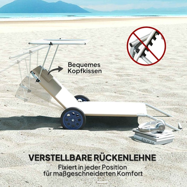 Rootz Sun Lounger Set - Foldbar havelounger - Rulle dækstol - Justerbar ryglæn - 62 cm x 148 cm x 85 cm