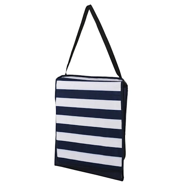 Rootz Beach Lounger - Fällbart - Justerbart ryggstöd - Sidoficka - Mjuk stoppning - Stålram - Blå + Vit - 142x51x40cm