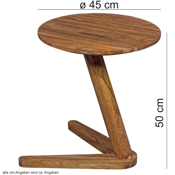 Rootz sidobord - Soffbord - Massivt trä - - 45 x 45 cm - Runt - Brun