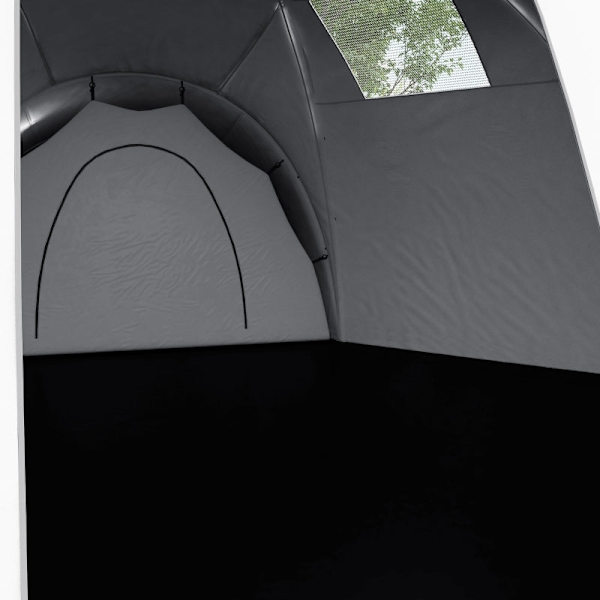 Rootz Campingtelt - Tunneltelt - Familietelt - Rummeligt - Holdbart - Vandtæt - 220L x 188W x 150H cm (soveværelse), 495L x 415W cm (Stue)