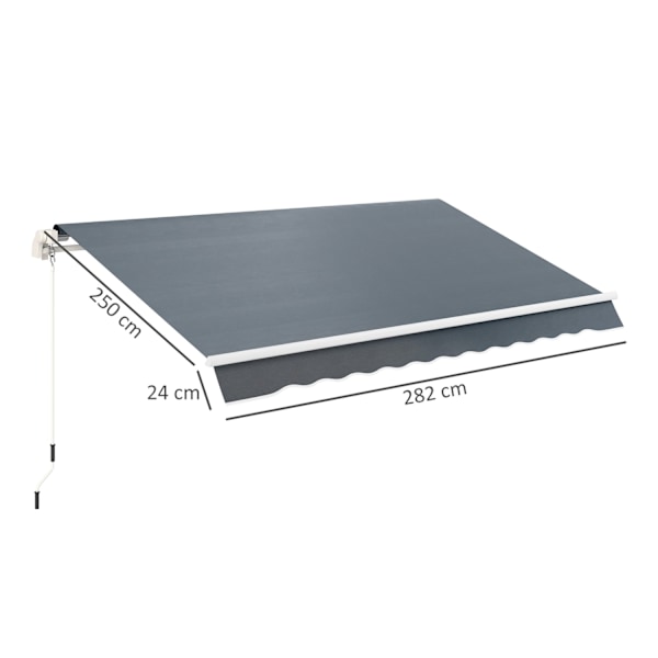 Rootz Markise -dækning - Udskiftningsstof - Vandafvisende markise - 100% polyester - UPF 50+ beskyttelse - 282 cm x 250 cm