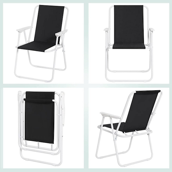 Rootz Folding Camping Stol Sæt - Strandstol - Bærbar Stol - Let og foldbar - Stabile jernrør - 58cm x 53cm x 76cm