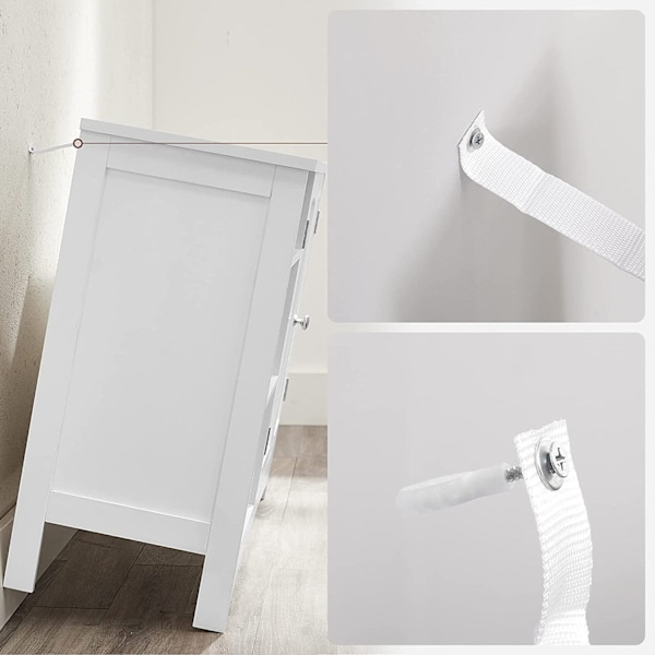 Rootz Under-Sink Cabinet - Badeværelsesopbevaring - Vaskeskab - MDF - Chrome Håndtag - 90cm x 30cm x 60cm