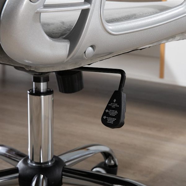 Rootz Swivel Chair - Grå - Sammet, Skum, Nylon - 23,42 cm x 23,81 cm x 37,4 cm