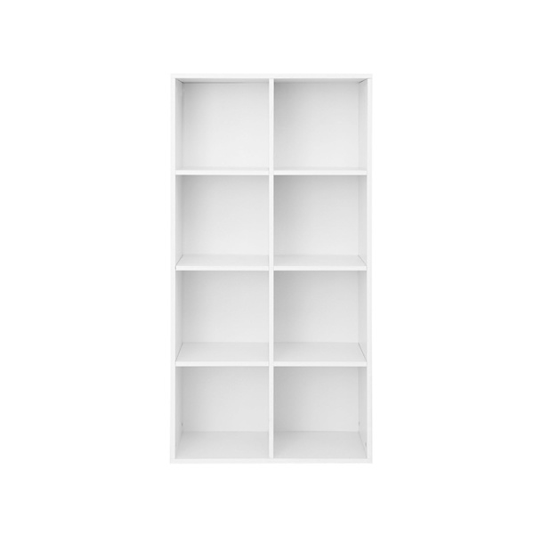 Rootz-kirjahylly - Valkoinen kirjahylly - Vapaasti seisova hylly - Lastulevy - 65,5 cm x 30 cm x 129,5 cm - Helppo koota - Kaatumissuoja - Lattian suo