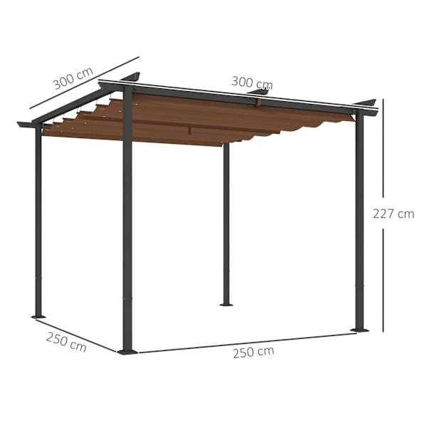 Rootz Pergola Garden Outdoor Canopy - Pavilion - UV Protection - UPF30+ - 300x300x227cm
